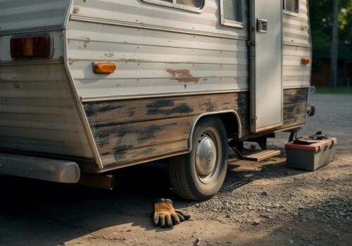 inspect vintage trailer for rust and rot