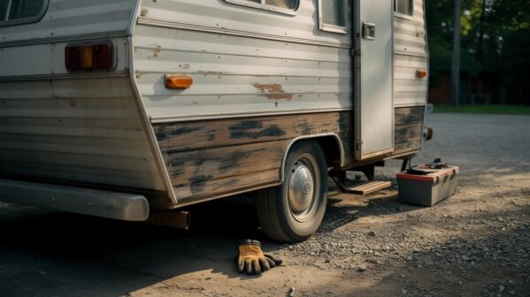 inspect vintage trailer for rust and rot